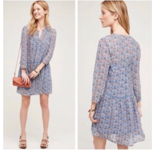 Anthropologie Dresses | Embroidered Holding Horses Dress Floral Babydoll Dress 2